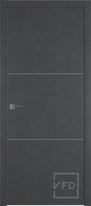 Межкомнатная дверь "URBAN 2", пг, JET LOFT (алюминиевый молдинг)