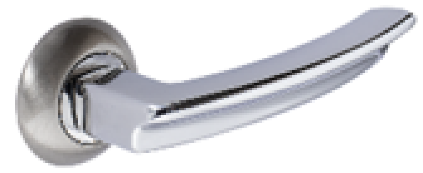 Ручка дверная ЛАНС CARDA Матовый никель\Хром для стальных дверей Ручка дверная ЛАНС CARDA Матовый никель\Хром для стальных дверей